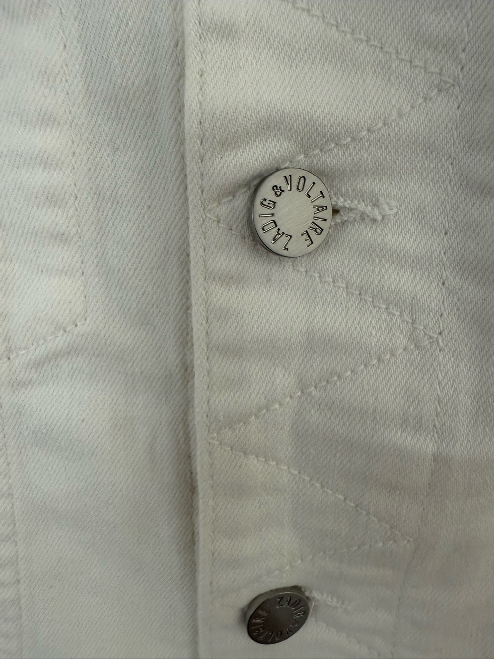 ZADIG&VOLTAIRE White Denim Jacket with Pastel Skull Graphic - Picture 9 of 12